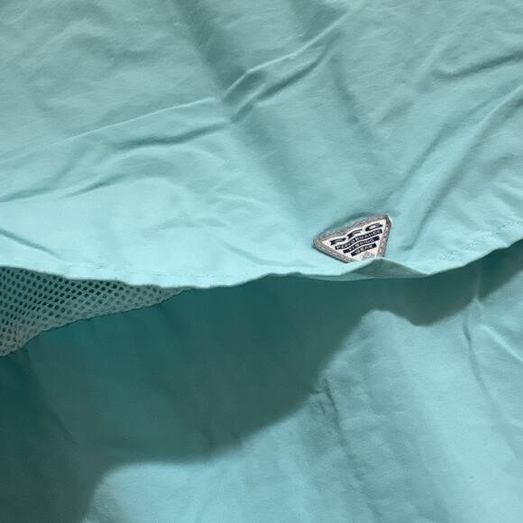 Columbia PFG Shirt Womens Large Turquoise Long Sleeve Performance Vented Outdoor - Picture 6 of 9